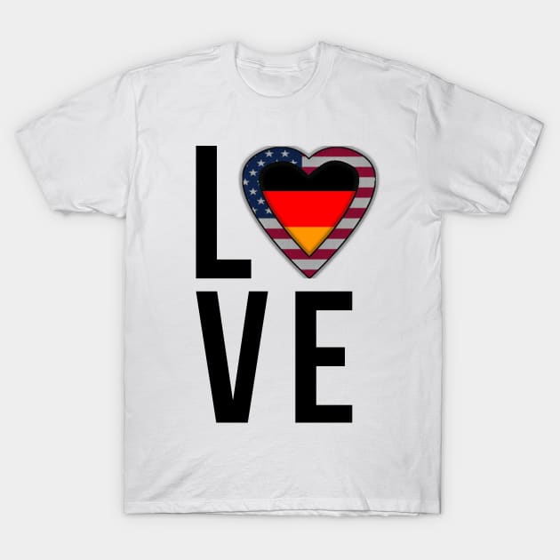 Amerikanische und Deutsches Herz - American German heart T-Shirt by PandLCreations